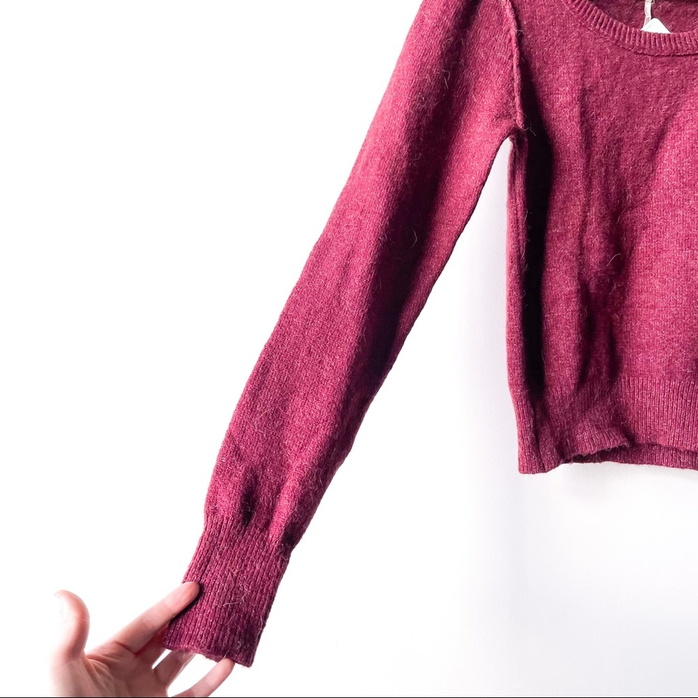 NWT FREE PEOPLE Alpaca Complete Me Wine Sweater - Picture 5 of 7
